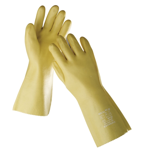 Rukavice PVC žluté kyselinovzd.