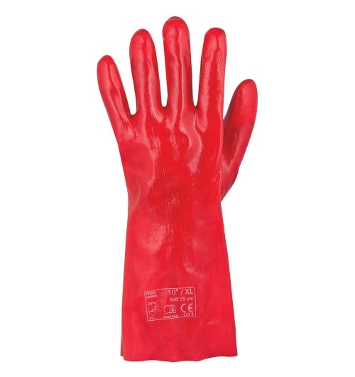 PVC rukavice Ray, červené 45,cm