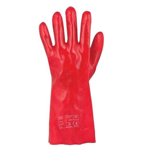 PVC rukavice Ray, červené 45,cm