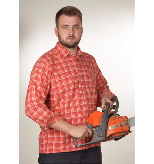 Košile flanelová prodloužená nadměrná červená