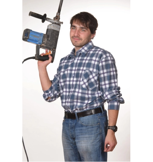 Flanelová pracovní košile šedá