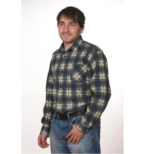 Košile flanelová prodloužená zelená