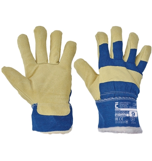 Pracovní rukavice zimní kombinované SHAG modré