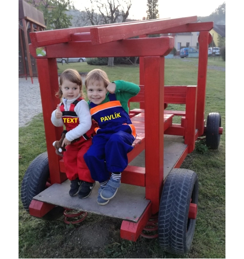 Dětské kalhoty s náprsenkou + jméno