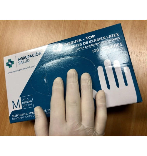 Jednoráz.rukavice latex pudr. PLUTO