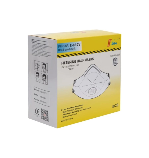 E-830V FFP3 respirátor-20ks, 1ks=39,-