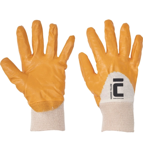 HARRIER rukavice máčené v nitrilu žluté
