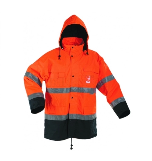 Zateplená bunda MALABAR s reflexními pruhy - oranžová