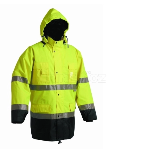 Zateplená bunda MALABAR s reflexními pruhy - žlutá