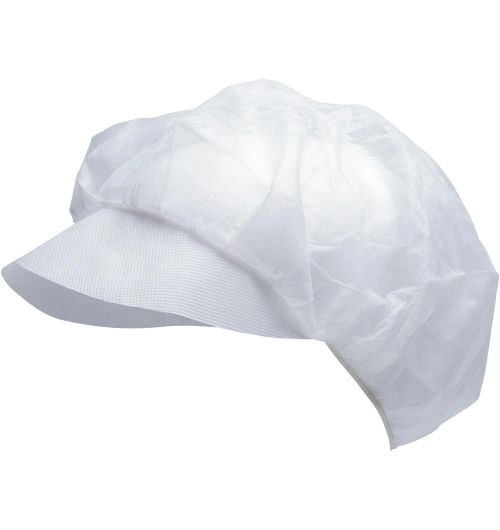 Čepice jednorázová s kšiltem VAPI PEAK, bílá, modrá 100ks