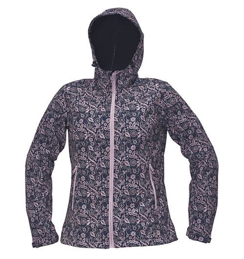 Bunda softshell YOWIE print. fialová