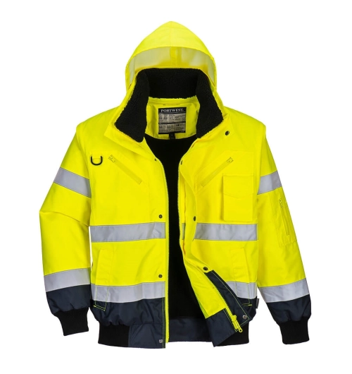 Dvoubarevná výstražná bunda do pasu