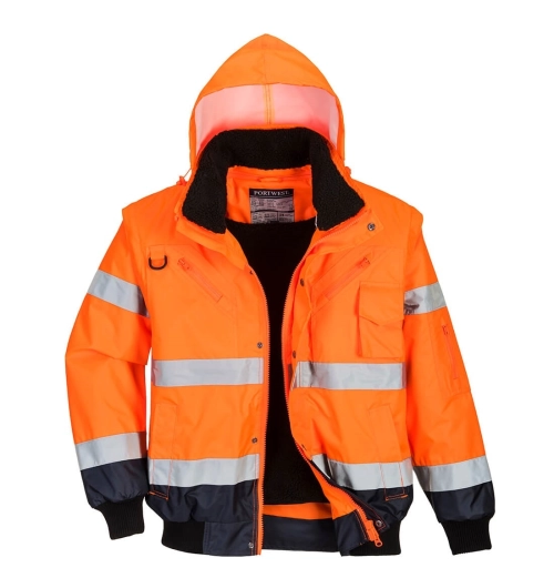 Dvoubarevná výstražná bunda do pasu