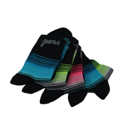 Ponožky A46 bavlněné hladké pruhované elastické