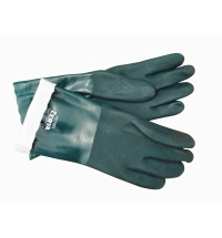 PVC rukavice PETREL, zdrsněné zelené