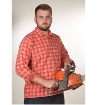 Flanelová pracovní košile oranžová