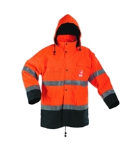 Zateplená bunda MALABAR s reflexními pruhy - oranžová