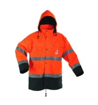 Zateplená bunda MALABAR s reflexními pruhy - oranžová