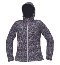 Bunda softshell YOWIE print. fialová