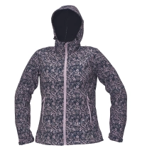 Bunda softshell YOWIE print. fialová